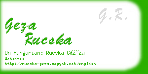 geza rucska business card